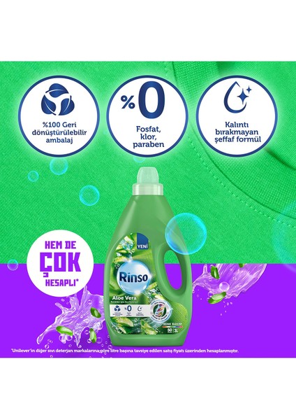 Sıvı Çamaşır Deterjanı Renkliler  Aloe Vera 3 L 50 Yıkama