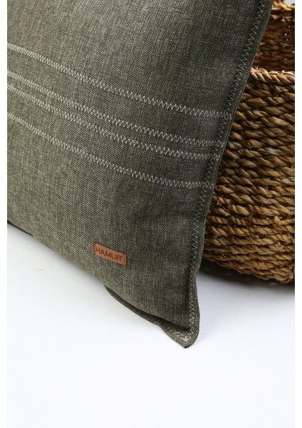 Etnik Vintage Işlemeli Dokuma Kırlent Kılıfı Boho Grain Haki fiyatları