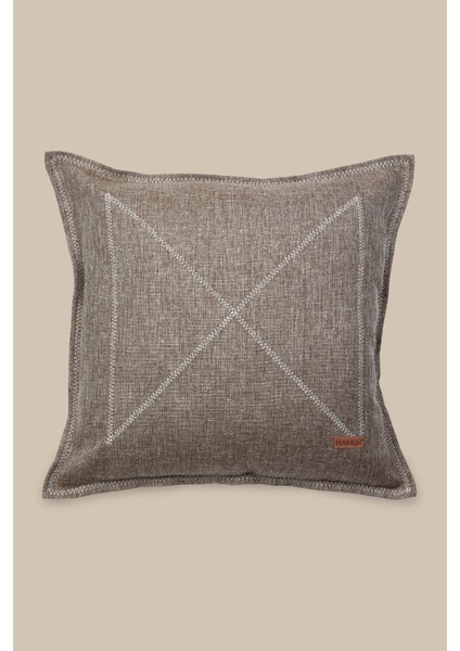 Etnik Vintage Işlemeli Dokuma Kırlent Kılıfı Boho Nordik Kahve