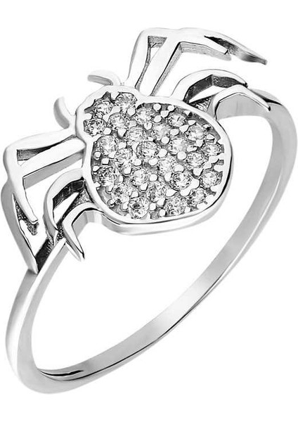 Zirkon Taşlı Spider Tasarım 925 Ayar Gümüş Bayan Yüzük fiyatları