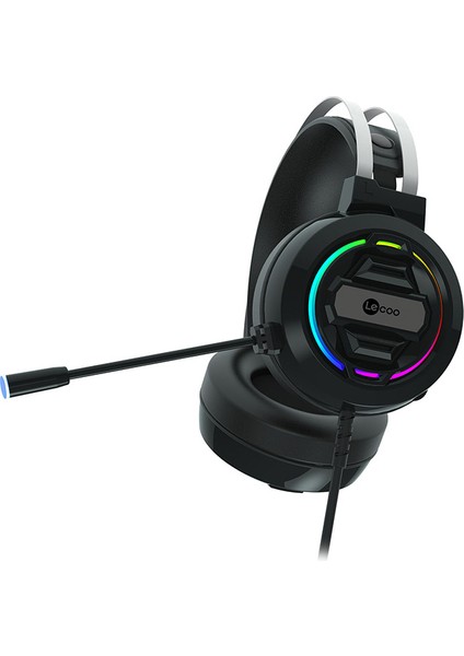 Lenovo Lecoo HT401 3.5mm Jack+ USB Kulak Üstü RGB LED Aydınlatmalı Kablolu Gaming Kulaklık Siyah