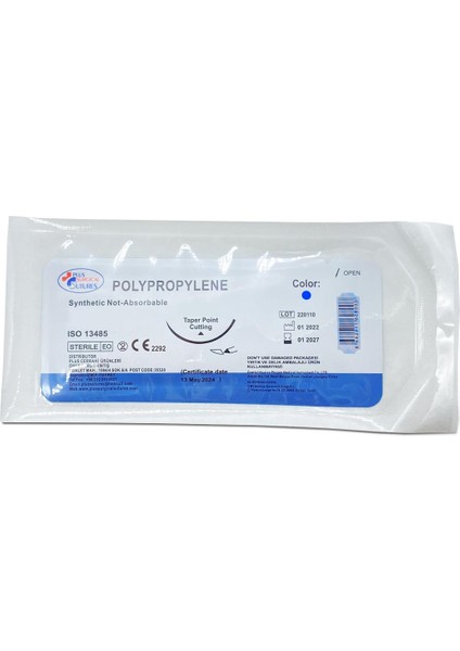 Emilemeyen Polypropylene Iplik Usp 1 40 mm Keskin 3/8 75 cm 12'li Paket