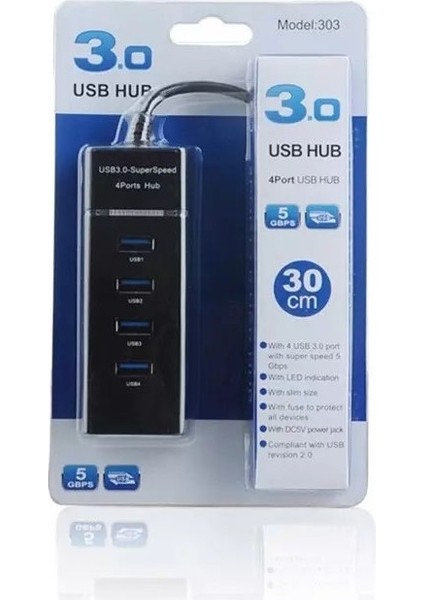 Ata Elektronik 4 Port USB 3.0 Hub Splitter Pc Dizüstü Bilgisayar Flash Bellek Mouse Klavye Vb. Için Çoklu Çoğaltıcı 5 GBps