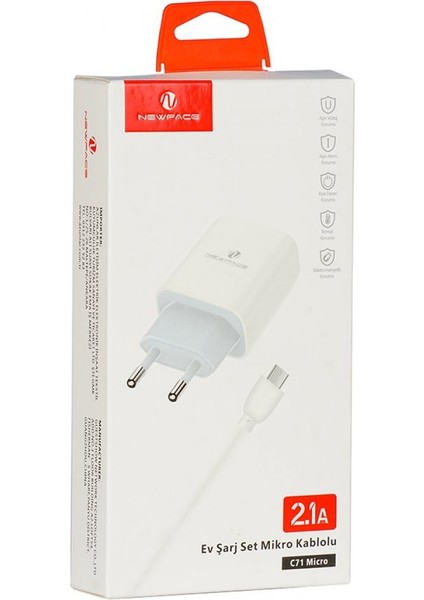 C71 Micro USB 2.1A Seyahat Şarj Aleti