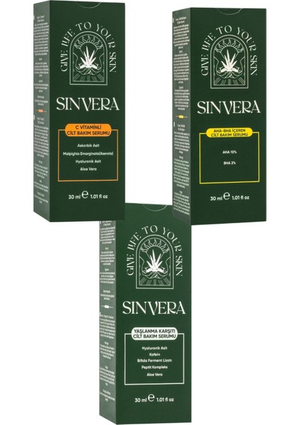 Cilt Canlandırıcı 3lü Bakım Seti- C Vitamini & Aha-Bha & Yaşlanma Karşıtı