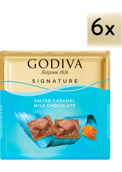 Tuzlu Karamelli Sütlü Kare Çikolata (60G), 6 Adet