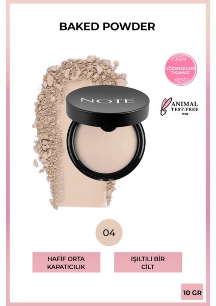 Baked Powder Işıltılı Bitişli Highlighter Toz Yüz Pudrası 04 Porcelain Ivory