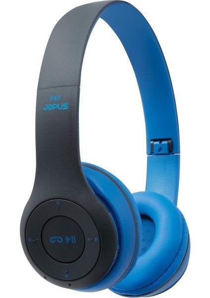 Bluetooth Kulaklik P47 Mikrofonlu Micro Sd Okuyuculu Mavi