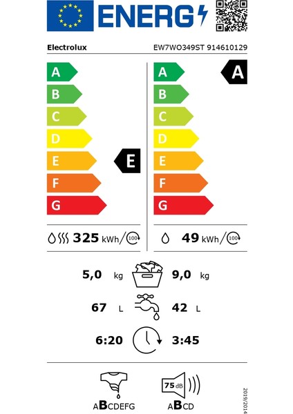 EW7WO349ST 9 kg Yıkama 5kg 1400 Devir Kurutmalı Çamaşır Makinesi