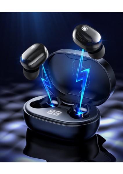Siyah Pro Ledli Şarj Göstergeli 5.0 Bluetooth Kulaklık