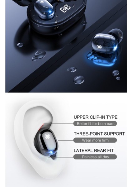 Siyah Pro Ledli Şarj Göstergeli 5.0 Bluetooth Kulaklık