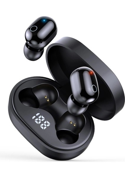 Siyah Pro Ledli Şarj Göstergeli 5.0 Bluetooth Kulaklık