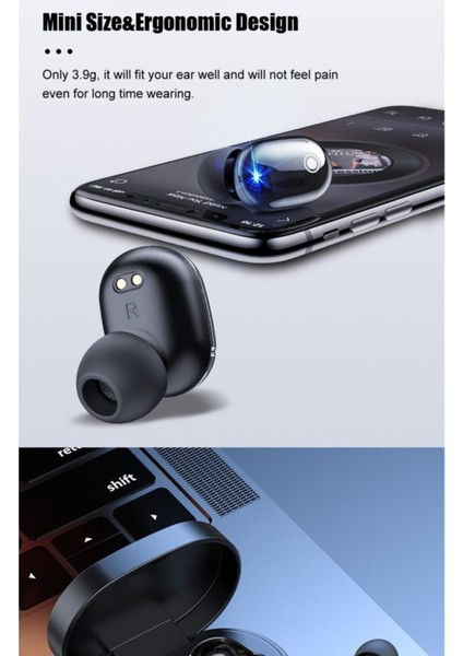 Siyah Pro Ledli Şarj Göstergeli 5.0 Bluetooth Kulaklık