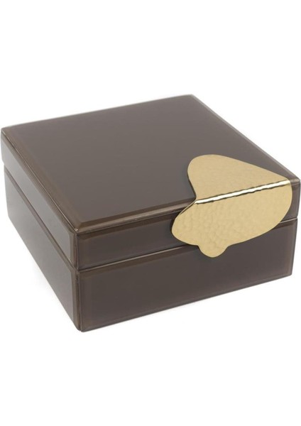 Kahverengi Gold Takı Kutusu 17X17X8CM