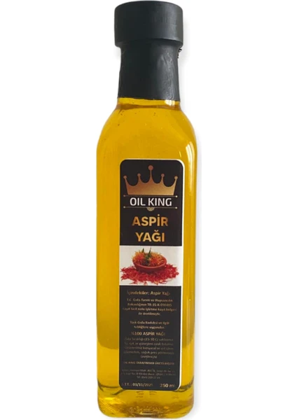 Oil King Aspir Yağı 250 ml (Soğuk SIKIM%100 Saf)