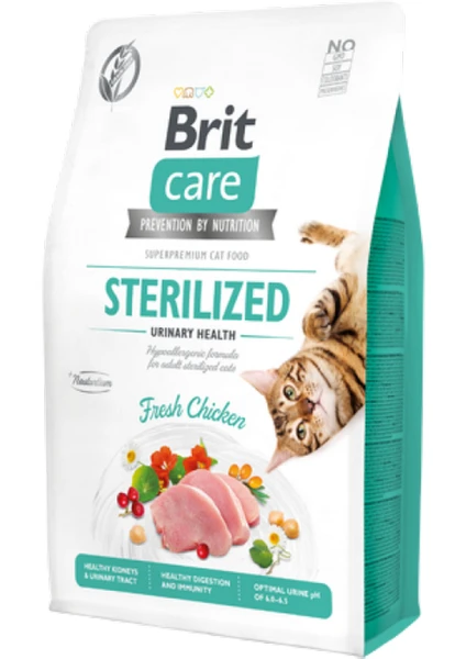 Brit Care Tahılsız Tavuk Etli Kısırlaştırılmış Üriner Destekli Yetişkin Kedi Maması 2 kg