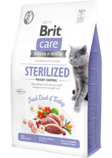 Brit Care Tahılsız Ördek ve Hindi Etli Kısırlaştırılmış Diyet Yetişkin Kedi Maması 2 kg