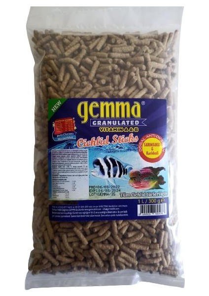 Cichlid Sticks Balık Yemi 300 gr Sarımsaklı ve Karidesli