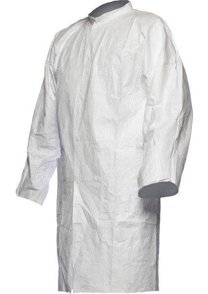 Dupont Tyvek 500 Labcoat PL39NP Yakalı Fermuarlı Cepsiz Laboratuvar Önlüğü