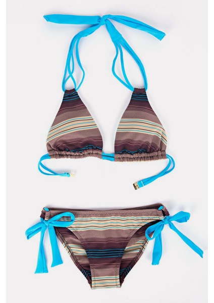 1464 Mavi Kız Çocuk Bikini Takımı