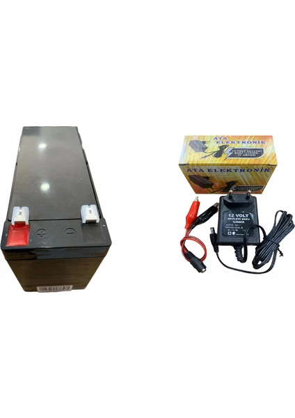 Ata Elektronik Pilsan Dolu Tiago Babyhope Oyuncak Araçlar Ile Uyumlu 12 Volt 7 Amper Kuru Tip Akü 12V 7AH 20HR + 12 Volt Aküler Için 1 Amper Şarj Cihazı Şarzlı Set 1A