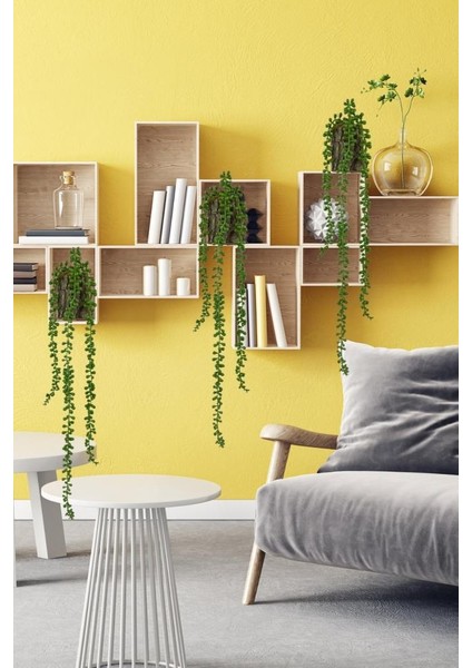 Yapay Çiçek Kütük Saksıda Sarkan String 3 Dallı 55CM Sarkan Çiçek