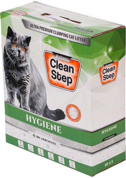 Clean Hijyen Bikarbonatlı Antibakteriyel Topaklanan Kokusuz Ince Tane Bentonit Kedi Kumu 10 Lt