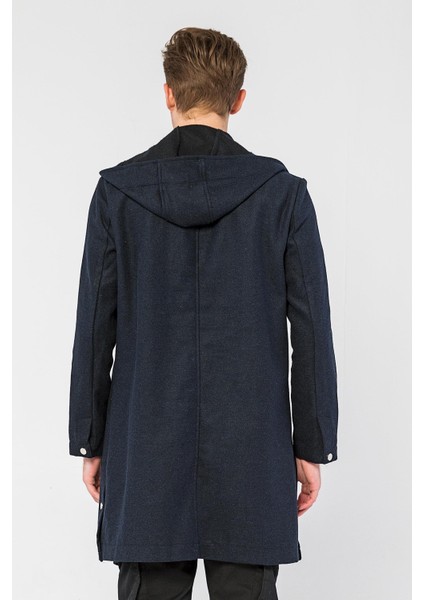 Kapüşonlu Fermuarlı Cepli Uzun Erkek Mont fırsatları