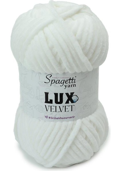 Lux Velvet Beyaz Kadife El Örgü Ipliği