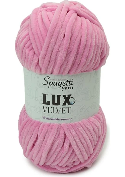 Spagetti Yarn Lux Velvet Pembe Kadife El Örgü Ipliği