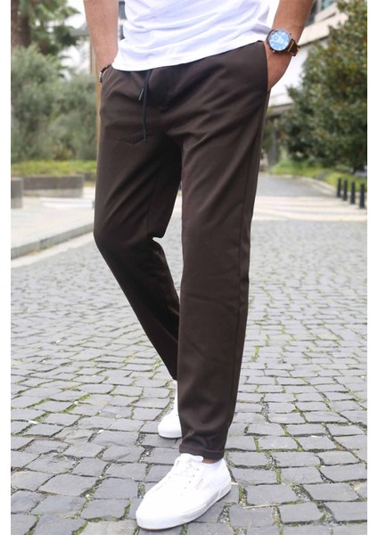 Kahverengi Basic Jogger Pantolon 5486