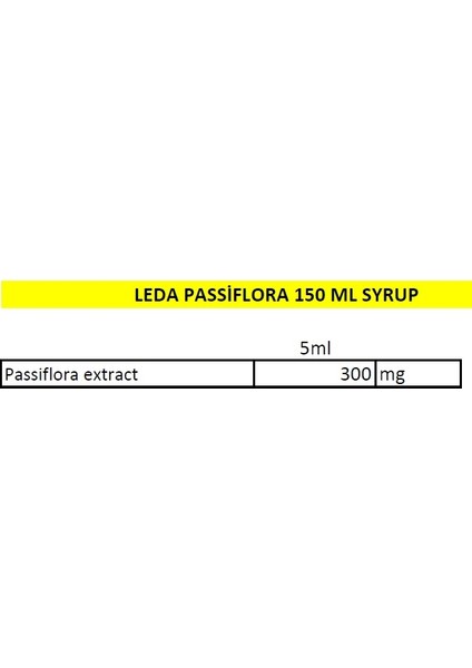 Passiflora ŞURUP150ML Sıvı Takviye Edici Gıda
