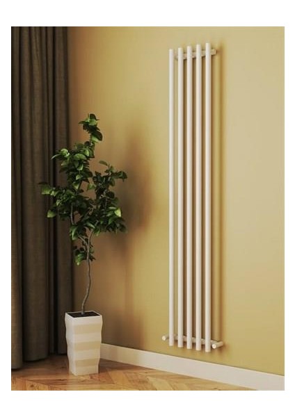 Akasya 900X390 Beyaz 7 Dilim Çelik Dekoratif Radyatör