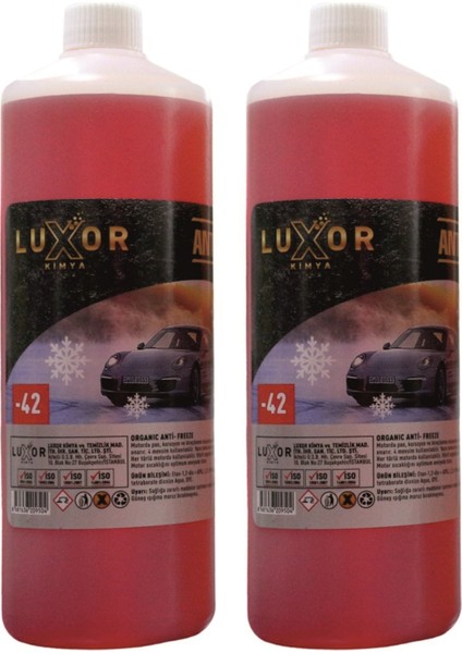 Kimya 4 Mevsim -42°C Kırmızı Antifriz 1 Lt x 2 Adet (2li Set) (Üretim Tarihi: 2024)