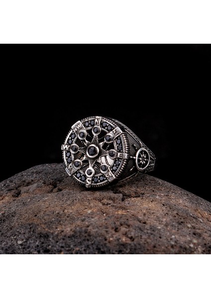 925 Ayar Gümüş Pusula Model Yüzük fiyatları