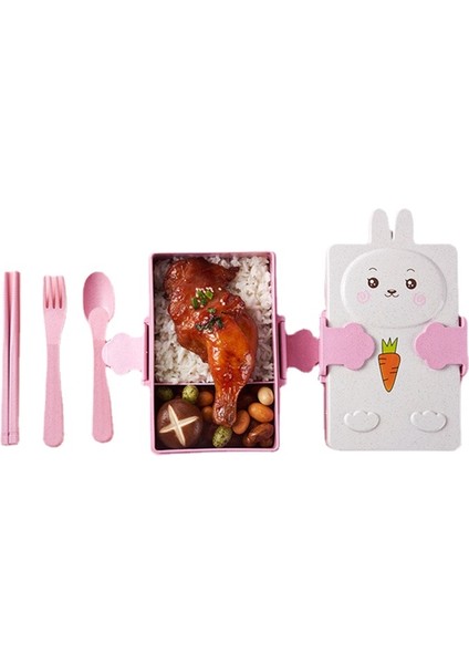 Pembe Tavşan Çocuk Hafif Öğle Yemeği Kutusu (Yurt Dışından)