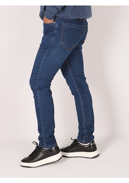 Erkek Lacivert Kot Pantolon
