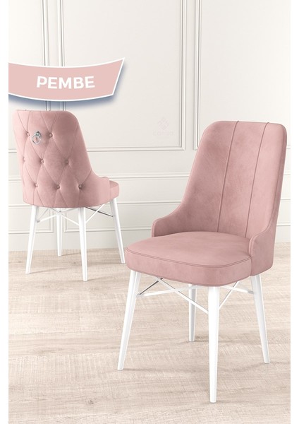 Concept Are Serisi Mdf 80 x 132 cm Açılabilir Beyaz Mutfak Masa Takımı 6 Sandalye Gümüş Halkalı fırsatları