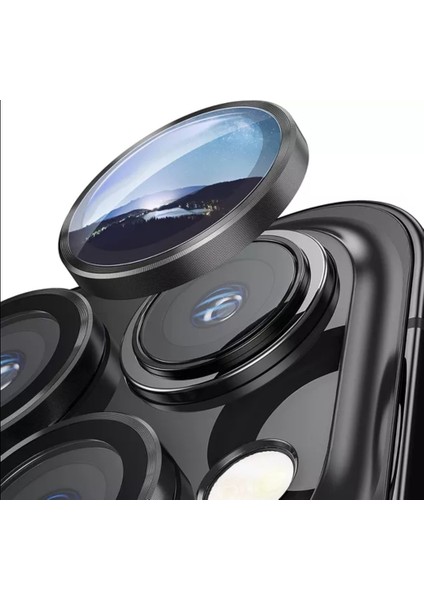 iPhone 14 Pro / 14 Pro Max Uyumlu Metal Halka Set Kamera Lens Koruyucu