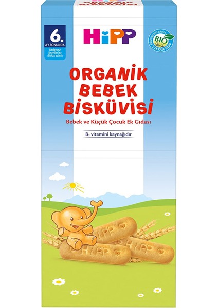 Organik Bebek Bisküvisi 180 gr 4 Adet