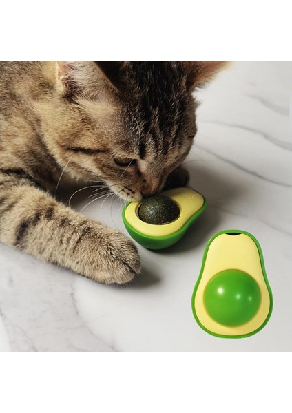 Avokado Şeklinde Catnipli Doğal Kedi Yalama Topu 6 cm