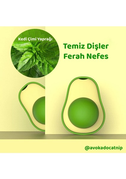 Avokado Şeklinde Catnipli Doğal Kedi Yalama Topu 6 cm fırsatları