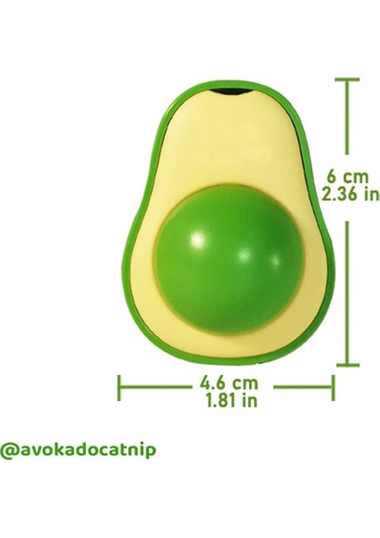 Avokado Şeklinde Catnipli Doğal Kedi Yalama Topu 6 cm indirimleri