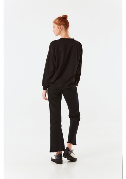 Sunday Baskılı Bisiklet Yaka Sweatshirt indirimleri