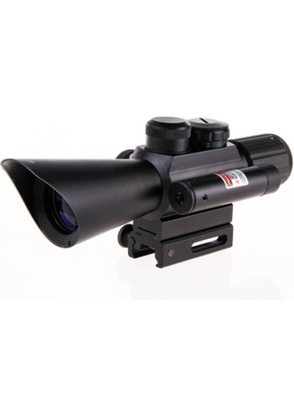 Nikula 4X30 Tüfek Dürbünü Çift Işıklı Lazerli M7