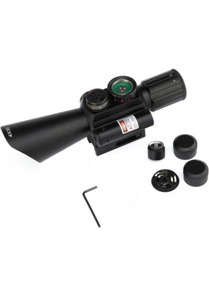 Nikula 4X30 Tüfek Dürbünü Çift Işıklı Lazerli M7