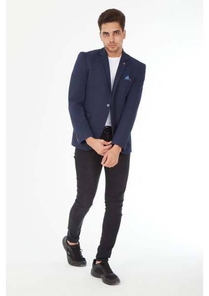 5109 Dar Kalıp Yarım Astarlı Lacivert Erkek Ceket fiyatları