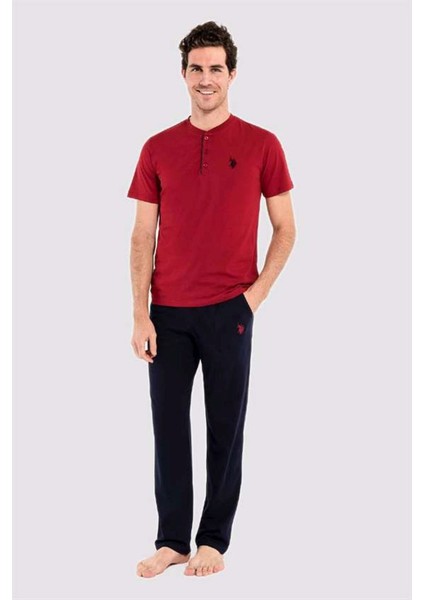 Assn. 12005 Erkek 3'lü Pijama Takım -Bordo Xl - Bordo
