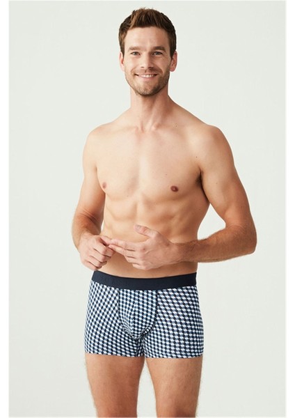 80256 Erkek 3'lü Boxer-Indigo&lacivert&indigobaskılı Xxl