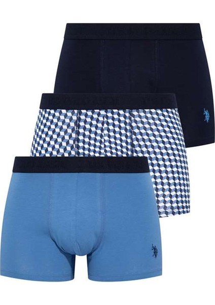 80256 Erkek 3'lü Boxer-Indigo&lacivert&indigobaskılı Xxl
